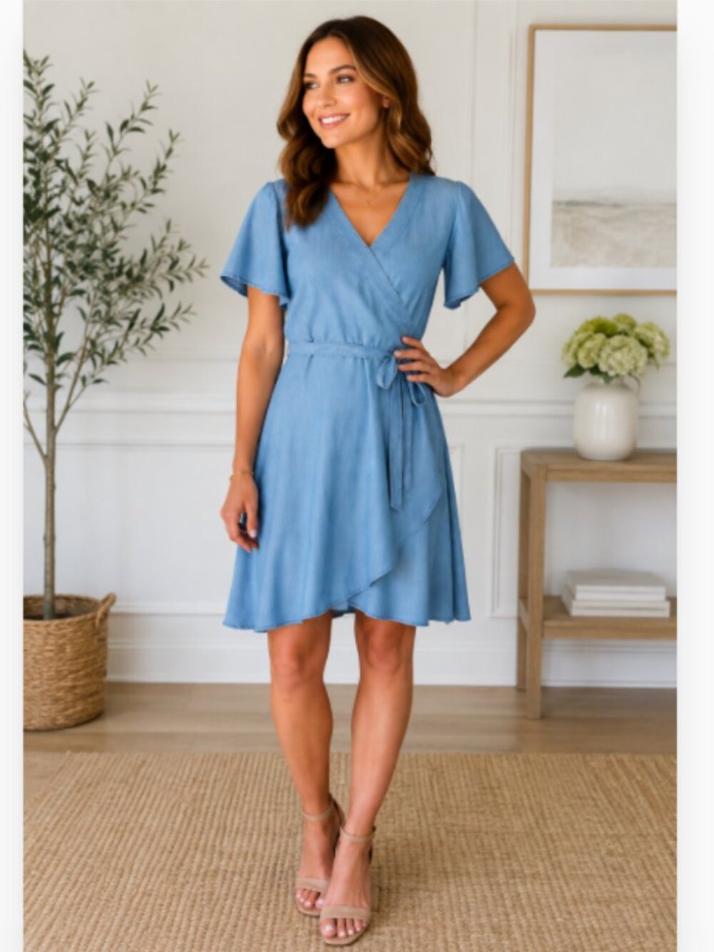 LOFT TRUE WRAP DRESS SIZE 4 LYOCELL